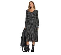 M&Co Womens Dobby Long Sleeve Tiered Midi Dress - Women's Black
