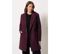 M&Co Women's Double Breasted Tailored Coat in Purple | Size: 20