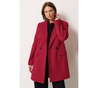 M&Co Women's Double Breasted Tailored Coat in Red | Size: 16
