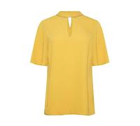 M&Co Womens Embellished Neck Keyhole Blouse - Women's Yellow
