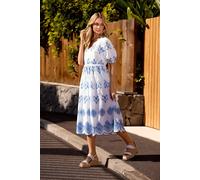 M&Co Women's Embroidered Cotton Midi Dress | Size: 10 M&Co Multicolor 10
