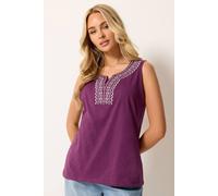 M&Co Berry Embroidered Cotton Vest Top - Women's