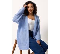 M&Co Women's Embroidered Flower Cardigan in Mid Blue | Size: 14-16 M&Co Mid Blue 14-16