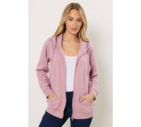 M&Co Women's Essential Zip Hoodie in Light Pink | Size: 12 M&Co Light Pink 12