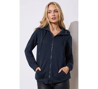 M&Co Women's Essential Zip Through Hoodie in Blue | Size: 10 M&Co Blue 10