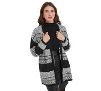 M&Co Womens Fairisle Longline Cardigan - Women's Black