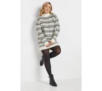 M&Co Women's Fairisle Tunic Jumper Dress in Grey | Size: 10-12 M&Co Grey 10-12