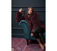 M&Co Women's Faux Fur Coat in Purple | Size: 16 M&Co Purple 16