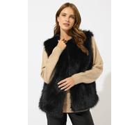M&Co Women's Faux Fur Gilet in Black | Size: 12 M&Co Black 12