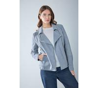 M&Co Women's Faux Suede Biker Jacket in Blue | Size: 12