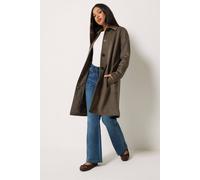 M&Co Women's Faux Suede Midi Coat in Chocolate | Size: 18 M&Co Chocolate 18