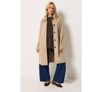 M&Co Women's Faux Suede Midi Trench Coat in Nude | Size: 12 M&Co Nude 12