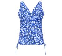 M&Co Floral Print Adjustable Tankini Top - Women's Blue