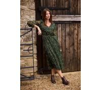 M&Co Women's Floral Chiffon Dress in Dark Green | Size: 16 M&Co Dark Green 16