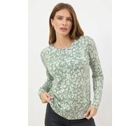 M&Co Women's Floral Crew Neck Jumper in Pale Green | Size: 10-12 M&Co Pale Green 10-12