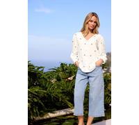 M&Co Women's Floral Embroidered Blouse in White | Size: 16 M&Co White 16