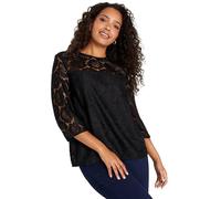 M&Co Womens Floral Lace Blouse - Women's Black