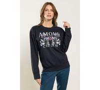 M&Co Women's Floral Print 'Amour' Sweatshirt in Blue | Size: 16 M&Co Blue 16