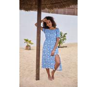 M&Co Womens Floral Print Midi Dress - Women's Blue