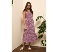 M&Co Womens Floral Print Sleeveless Midi Dress - Women's Red