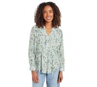 M&Co Womens Floral Print Pintuck Blouse - Women's Cream