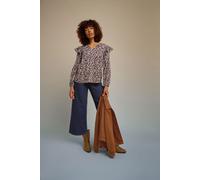 Floral Print Tie Neck Blouse M&Co Purple 10