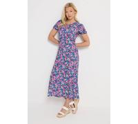 M&Co Women's Floral Short Sleeve Midi Dress | Size: 14 M&Co Multicolor 14