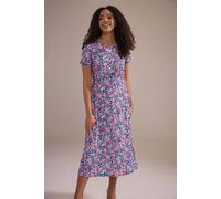 M&Co Women's Floral Short Sleeve Midi Dress | Size: 16 M&Co Multicolor 16