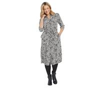 M&Co Womens Floral Swirl Print Midi Shirt Dress - Women's Black
