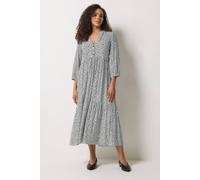M&Co Women's Floral Tiered Maxi Dress in White | Size: 10 M&Co White 10