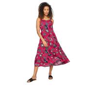 M&Co Womens Flower Printed Tiered Midi Sundress - Women's Pink