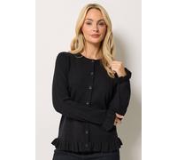 M&Co Women's Frill Hem Cardigan in Black | Size: 10-12 M&Co Black 10-12