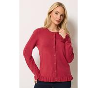 M&Co Women's Frill Hem Cardigan Sweater in Red | Size: 18/20