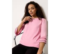 M&Co Women's Frill Sleeve Blouse in Pink | Size: 18