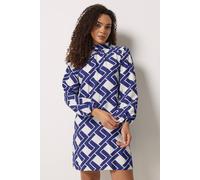 M&Co Women's Geometric Print Belted Tunic Dress | Size: 8 M&Co Multicolor 8