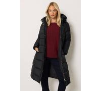 M&Co Women's Glam Belted Midi Coat in Black | Size: 14