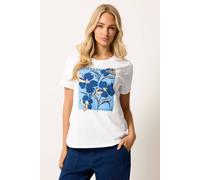M&Co Women's Graphic Print Cotton T-Shirt in White | Size: 16 M&Co White 16