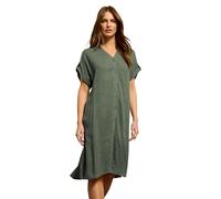 M&Co Women's Linen Shirt Dress in Light Khaki | Size: 16 M&Co Light Khaki 16