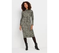 M&Co Women's High Neck Dress in Brown | Size: 14 M&Co Brown 14