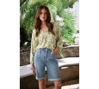 M&Co Women's High Waisted Denim Shorts in Blue | Size: 10 M&Co Blue 10