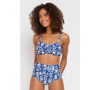 M&Co Women's Ikat Print High Waisted Bikini Brief in Cobalt | Size: 22 M&Co Cobalt 22