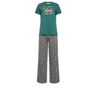 M&Co Womens It's Been Long Day' Wide Leg Pyjama Set - Women's Green