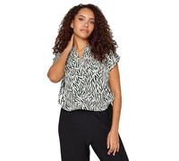 M&Co Womens Ivory Animal Print Blouse - Women's
