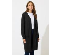 M&Co Women's Knit Longline Cardigan in Black | Size: 10-12 M&Co Black 10-12