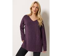 M&Co Women's Knitted Tunic Jumper in Purple | Size: 14/16