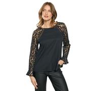 M&Co Womens Lace Flute Sleeve Blouse - Women's Black