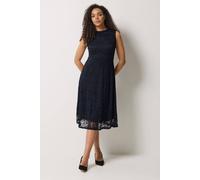 M&Co Women's Lace Skater Dress in Dark Navy | Size: 18