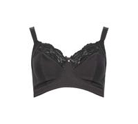 M&Co Women's Lace Trim Non Wired Bra in Black | Size: 36D