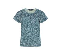 M&Co Women's Leaf Print Cotton Scoop Neck Top in Mid Navy | Size: 10 M&Co Mid Navy 10