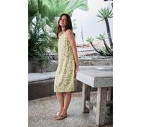 M&Co Women's Leaf Print Linen Shift Dress in Green | Size: 18 M&Co Green 18